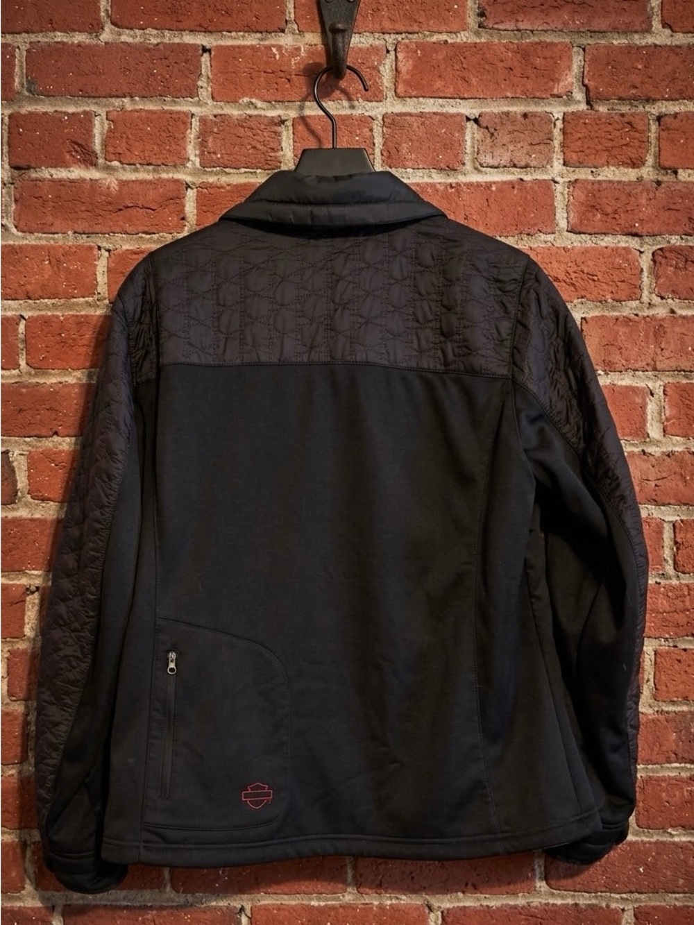 Harley-Davidson Women's Black & Red Quilted Lightweight Moto Jacket - Picture 3 of 16